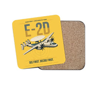 Thumbnail for E-2D Advanced Hawkeye design on yellow 1 piece coaster