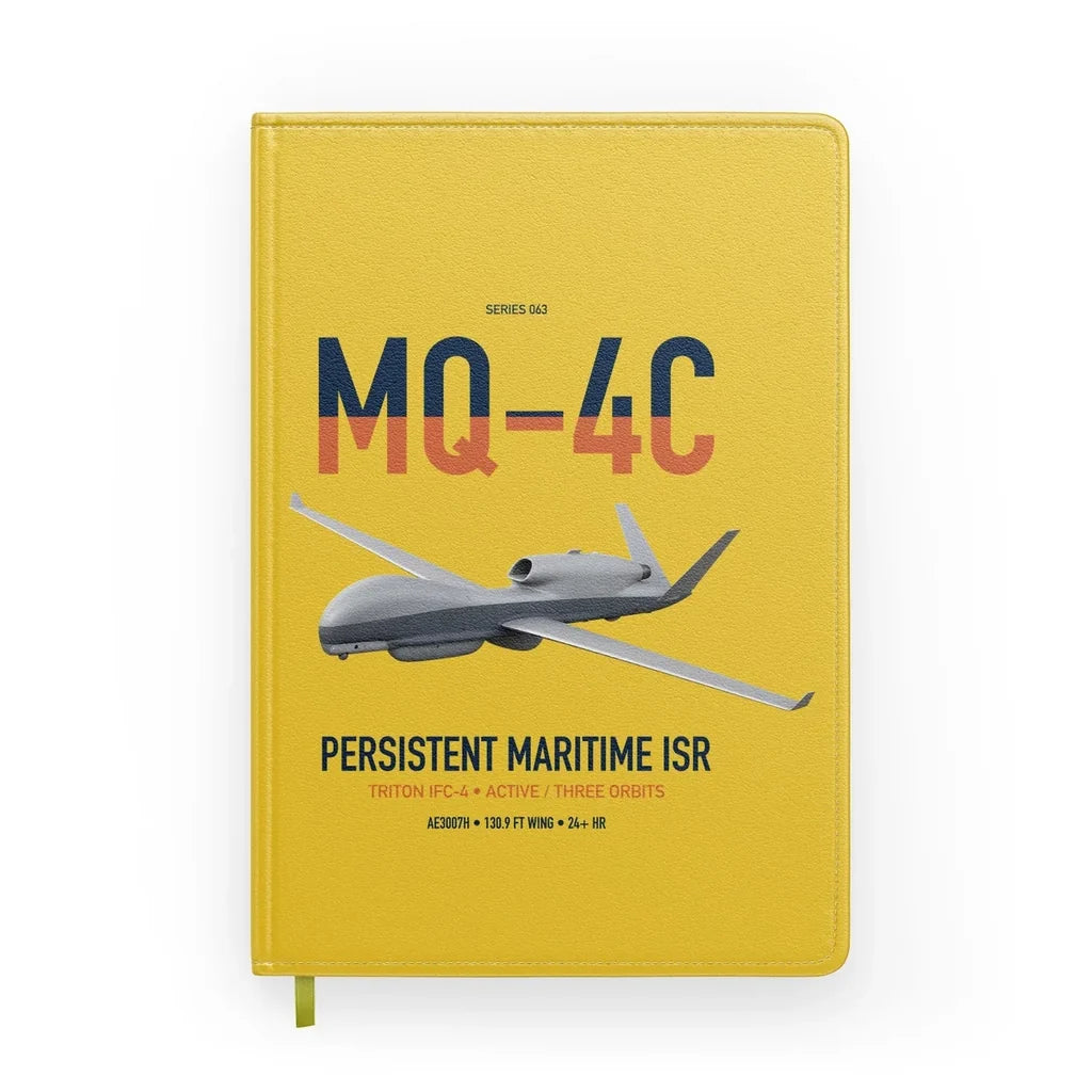 MQ-4C Triton IFC-4 design on yellow notebook
