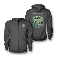 Thumbnail for VINTAGE G4234 - The Dropped Supplies - Premium Zipped Hoodie design on darkgray