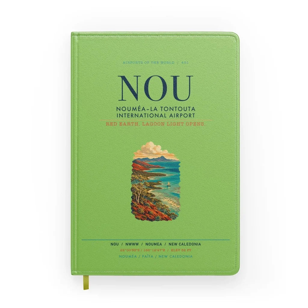 Nouméa–La Tontouta International Airport (NOU) design on light green notebook