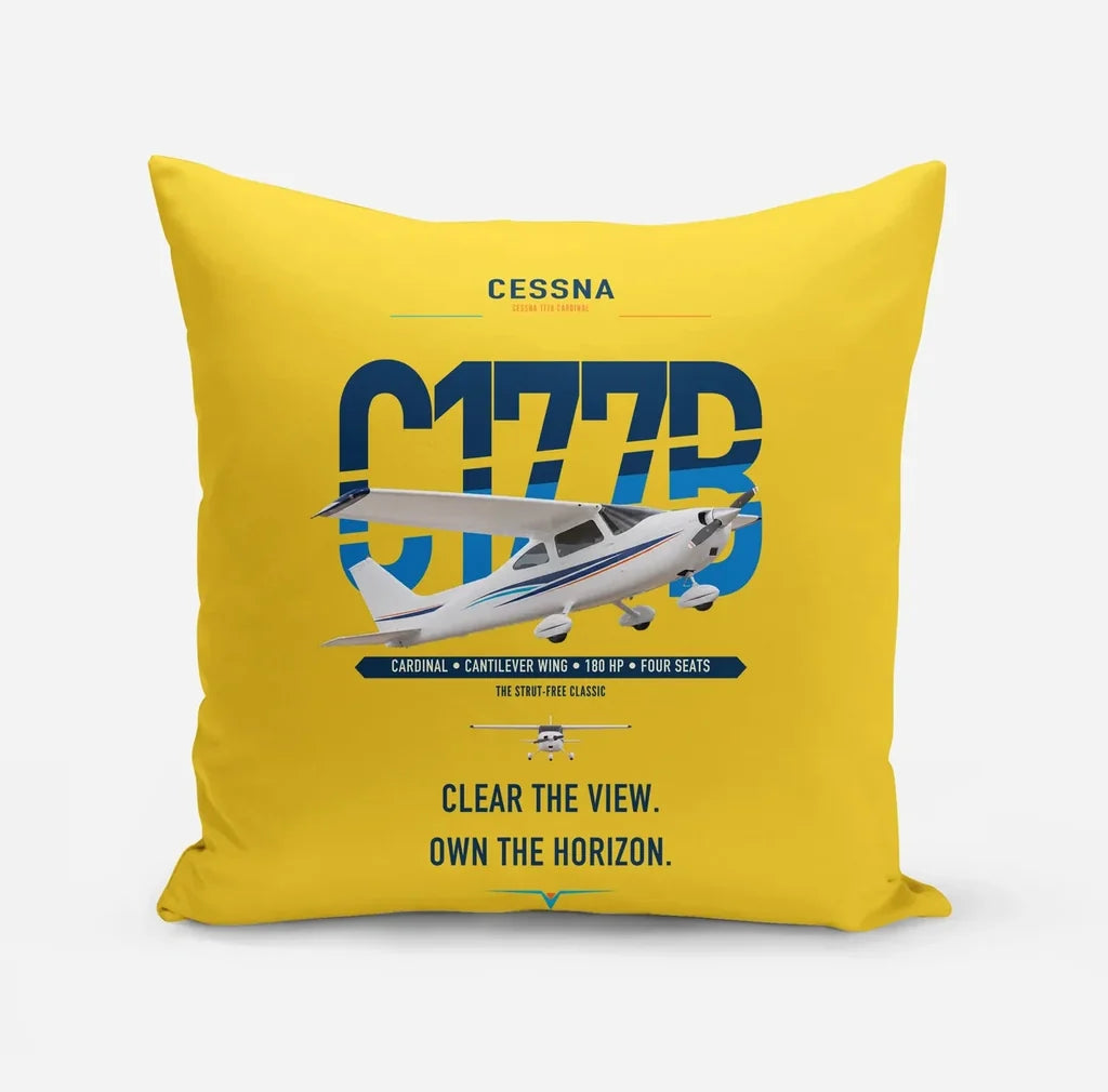 Cessna 177B Cardinal design on yellow pillow