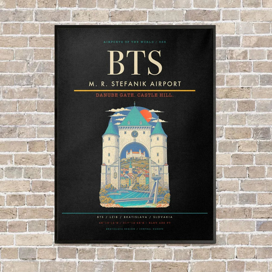 M. R. Stefanik Airport BTS - Canvas Framed - Black