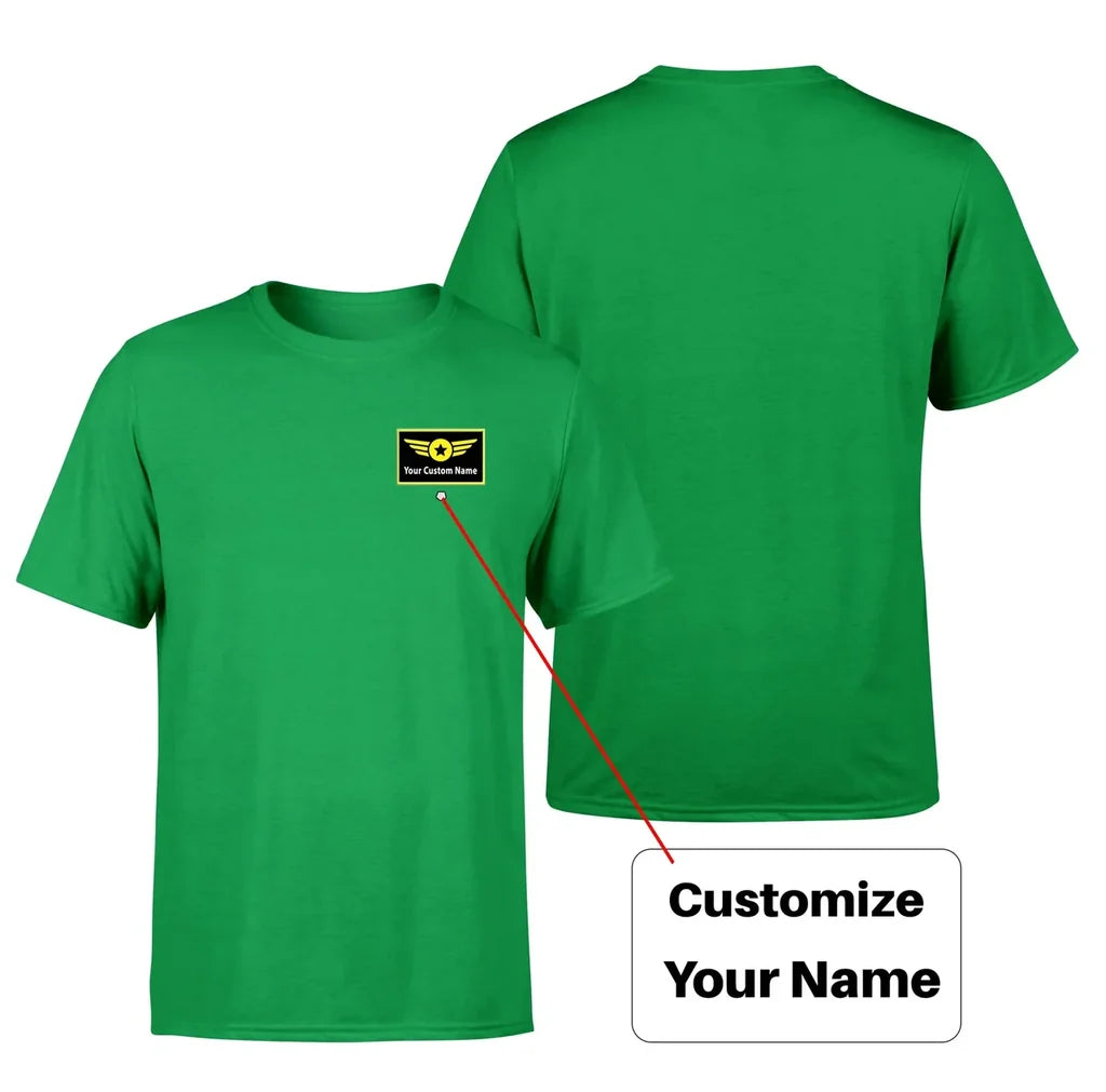 Custom Name with Special Badge aviation t-shirt