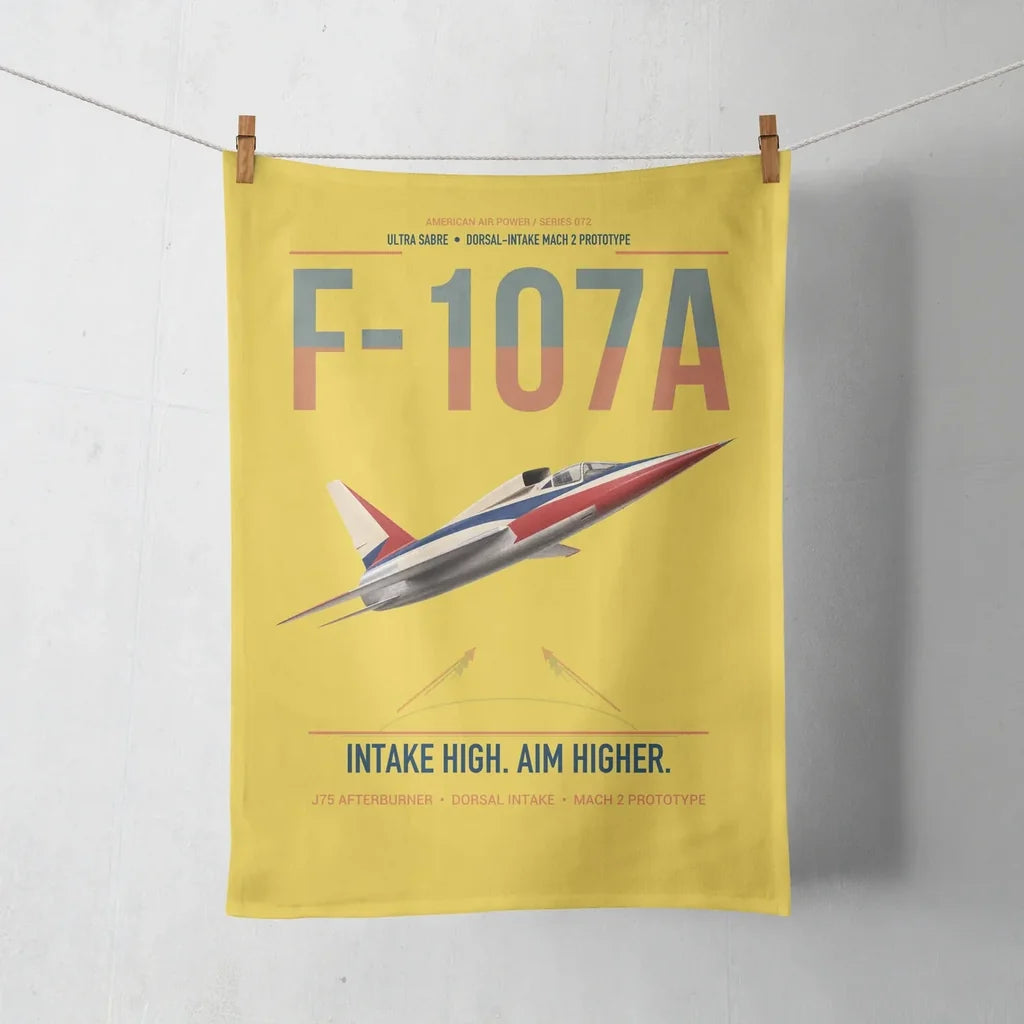 F-107A Ultra Sabre design on yellow towel