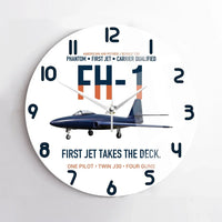 Thumbnail for FH-1 Phantom First Jet Takes the Deck design on white no frame wall clock
