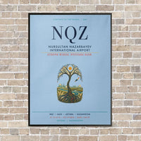 Thumbnail for Nursultan Nazarbayev International Airport Astana NQZ vertical canvas print - framed - light blue background