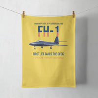 Thumbnail for FH-1 Phantom First Jet Takes the Deck design on yellow towel