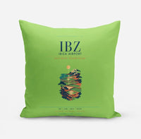 Thumbnail for Ibiza Airport (IBZ) design on light green pillow