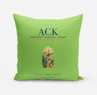 Thumbnail for Nantucket Memorial Airport (ACK) design on light green pillow