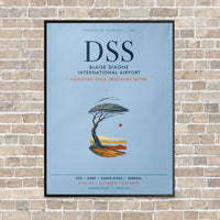 Thumbnail for Blaise Diagne International Airport DSS vertical canvas print - framed - light blue background
