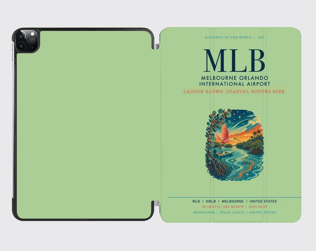 Melbourne Orlando International Airport (MLB) design on light green ipad tablet case