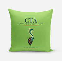 Thumbnail for Catania-Fontanarossa Airport (CTA) design on light green pillow