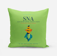 Thumbnail for John Wayne Airport, Orange County (SNA) design on light green pillow