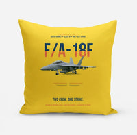 Thumbnail for F-A-18F Super Hornet Block III Two Crew One Strike design on yellow pillow