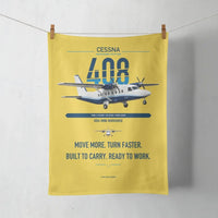 Thumbnail for Cessna 408 SkyCourier design on yellow towel