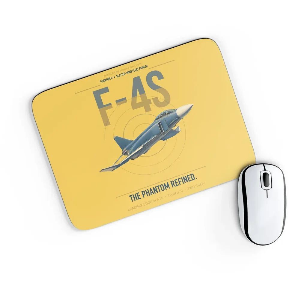 F-4S Phantom II design on yellow rectangle mouse pad