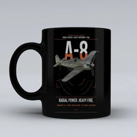 Thumbnail for Focke-Wulf Fw 190A-8 design on black ceramic mug, double-side print