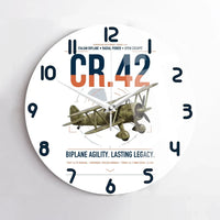 Thumbnail for Fiat CR.42 Falco design on white no frame wall clock