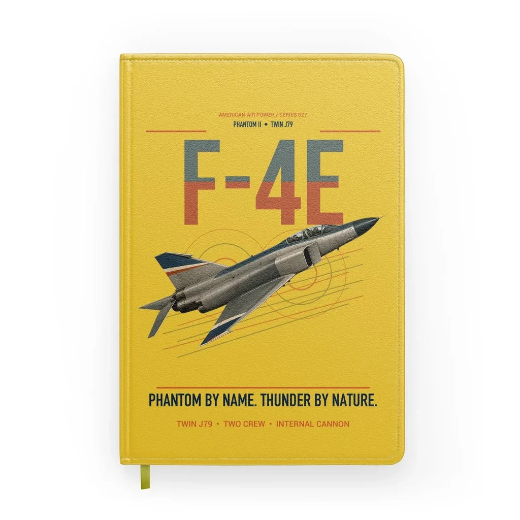 F-4E Phantom II design on yellow notebook