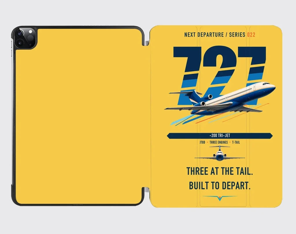 Boeing 727-200 design on yellow ipad tablet case