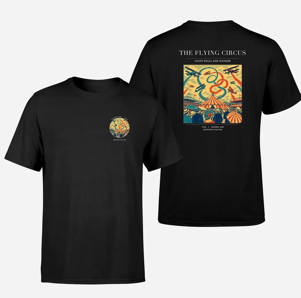 VINTAGE G4026 - The Flying Circus - Double-Side T-Shirt design on black double side t shirt