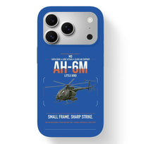 Thumbnail for MD AH-6M Little Bird design on blue magsafe iphone case, for iPhone 17 Pro