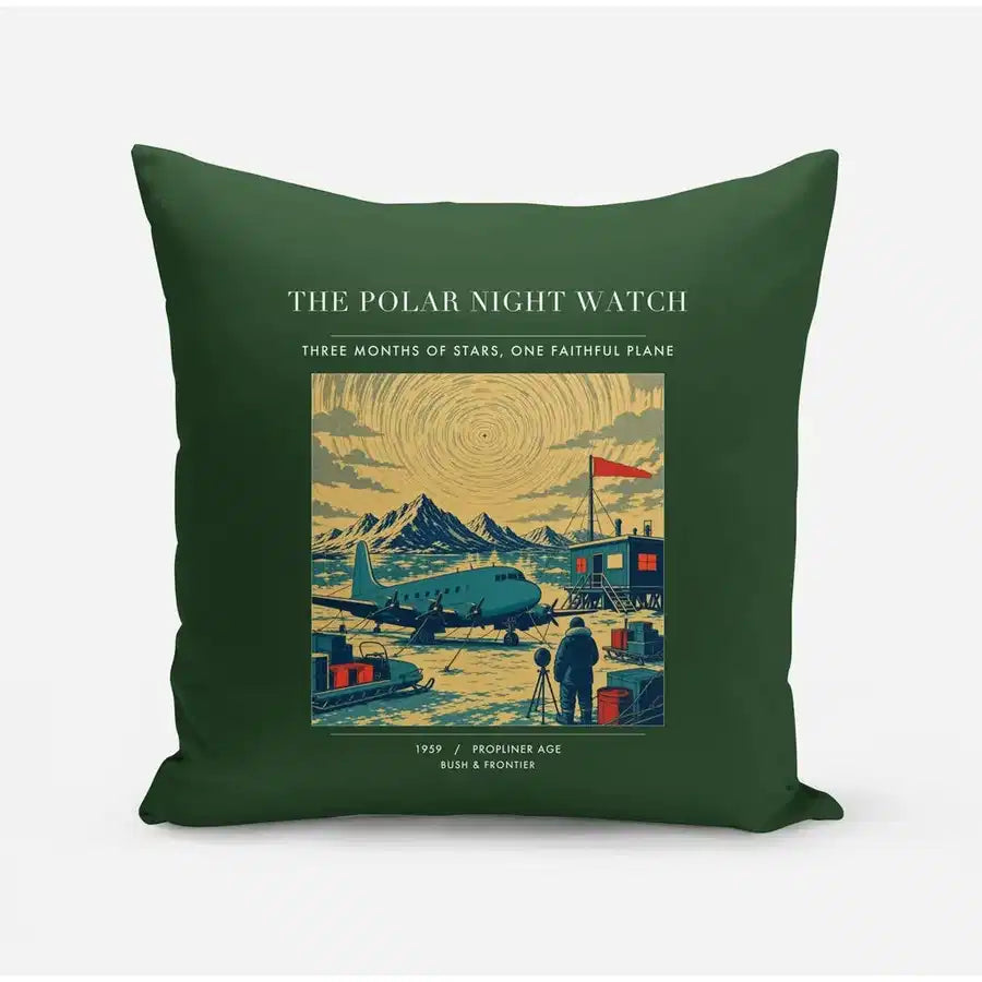 VINTAGE G4357 - The Polar Night Watch - Designed Pillows design on darkgreen
