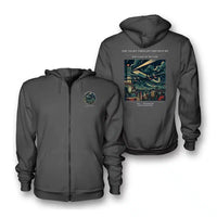 Thumbnail for VINTAGE G4248 - The Night Freight Departure - Premium Zipped Hoodie design on darkgray