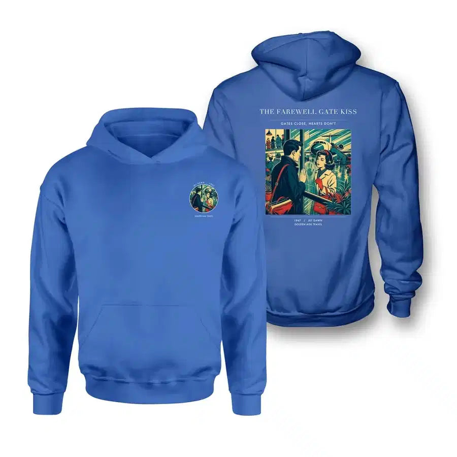 VINTAGE G4380 - The Farewell Gate Kiss - Double-Side Hoodie design on blue double side