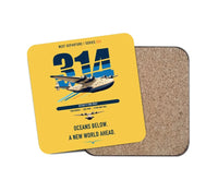 Thumbnail for Boeing 314 Clipper design on yellow 1 piece coaster