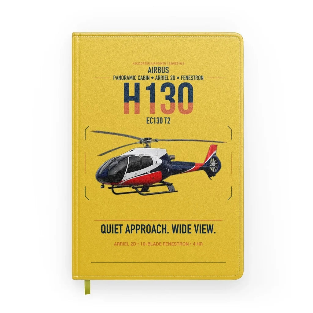 Airbus H130 design on yellow notebook