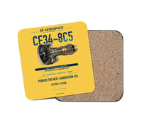 Thumbnail for CF34-8C5 design on yellow 1 piece coaster