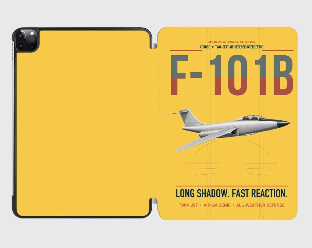 F-101B Voodoo design on yellow ipad tablet case