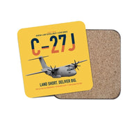 Thumbnail for C-27J Spartan design on yellow 1 piece coaster