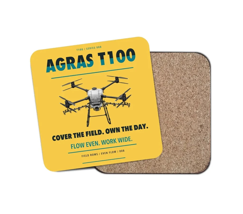 DJI Agras T100 design on yellow 1 piece coaster