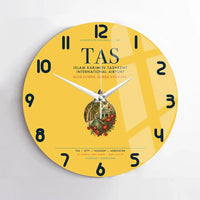 Thumbnail for Islam Karimov Tashkent International Airport (TAS) design on yellow no frame wall clock