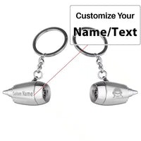 Thumbnail for Customisable Skeleton Pilot Jet Engine Turbine Key Chain - view 3