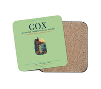 Thumbnail for Manohar International Airport Mopa (GOX) design on light green 1 piece coaster
