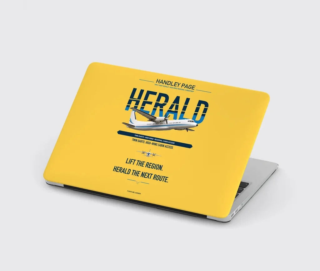 Handley Page HPR.7 Dart Herald design on yellow MacBook case