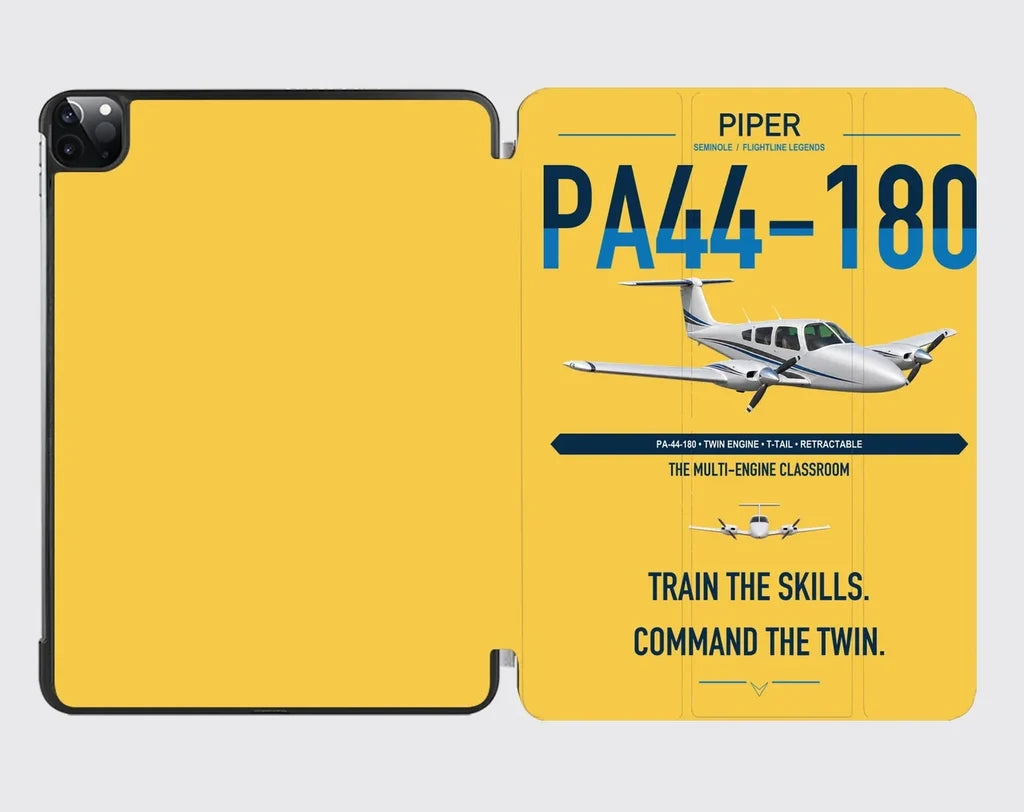 Piper PA-44-180 Seminole design on yellow ipad tablet case