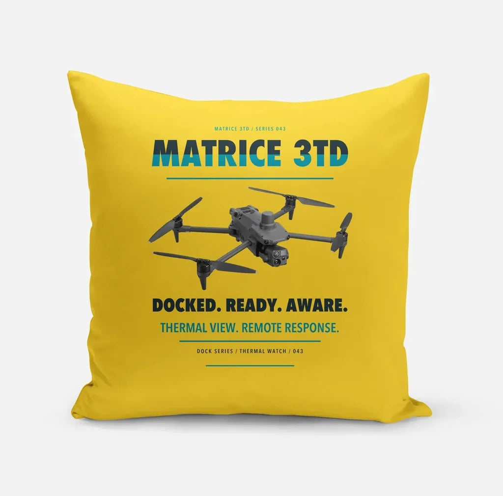DJI Matrice 3TD design on yellow pillow