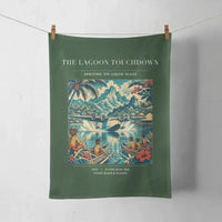 Thumbnail for VINTAGE G4181 - The Lagoon Touchdown - Designed Towels design on darkgreen