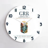 Thumbnail for Gerald R. Ford International Airport Grand Rapids (GRR) design on white no frame wall clock