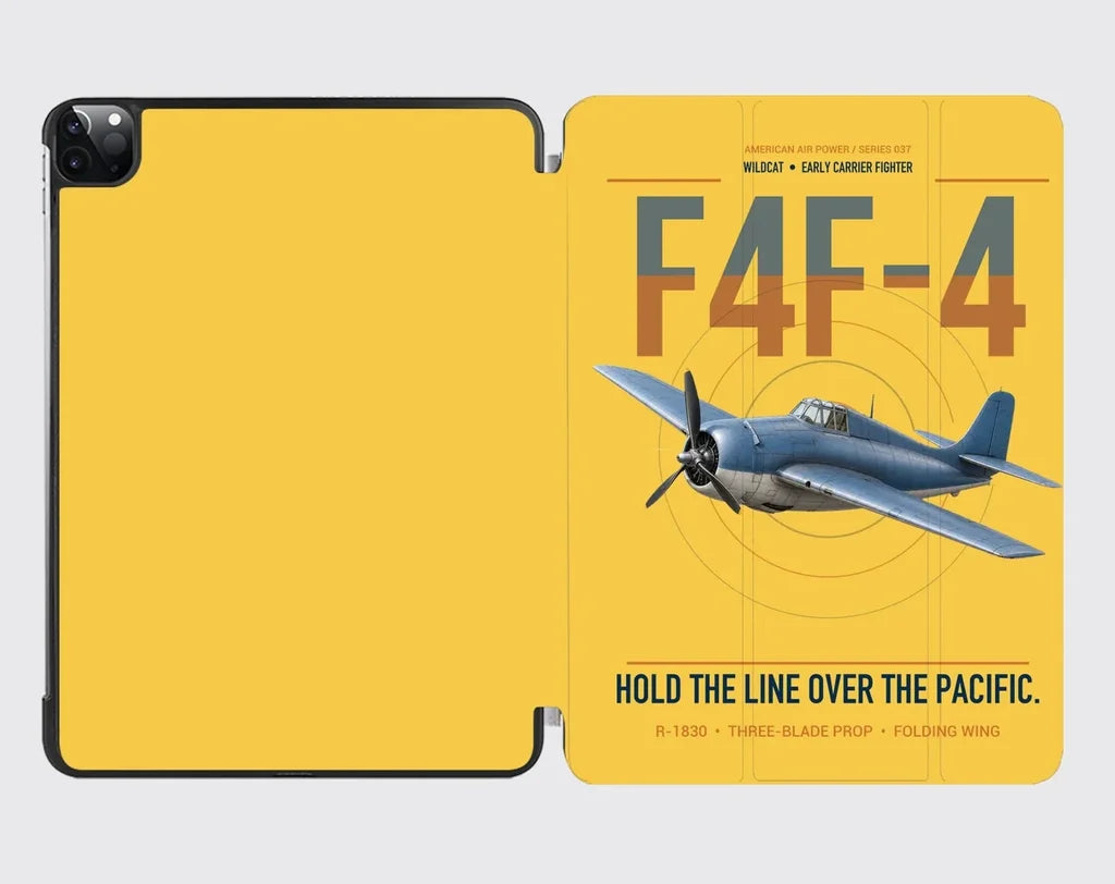 F4F-4 Wildcat design on yellow ipad tablet case