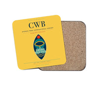 Thumbnail for Afonso Pena International Airport (CWB) design on yellow 1 piece coaster