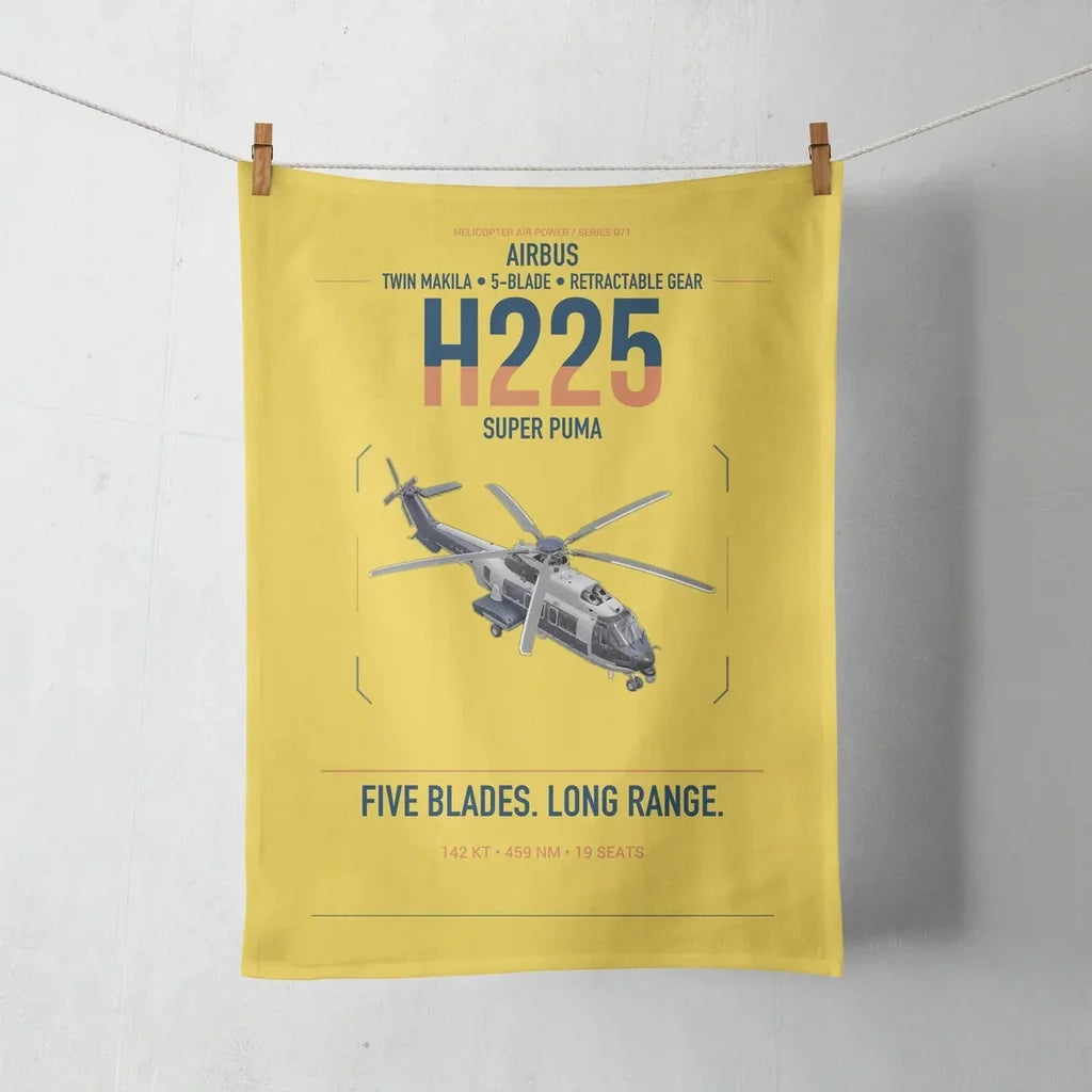 Airbus H225 design on yellow towel