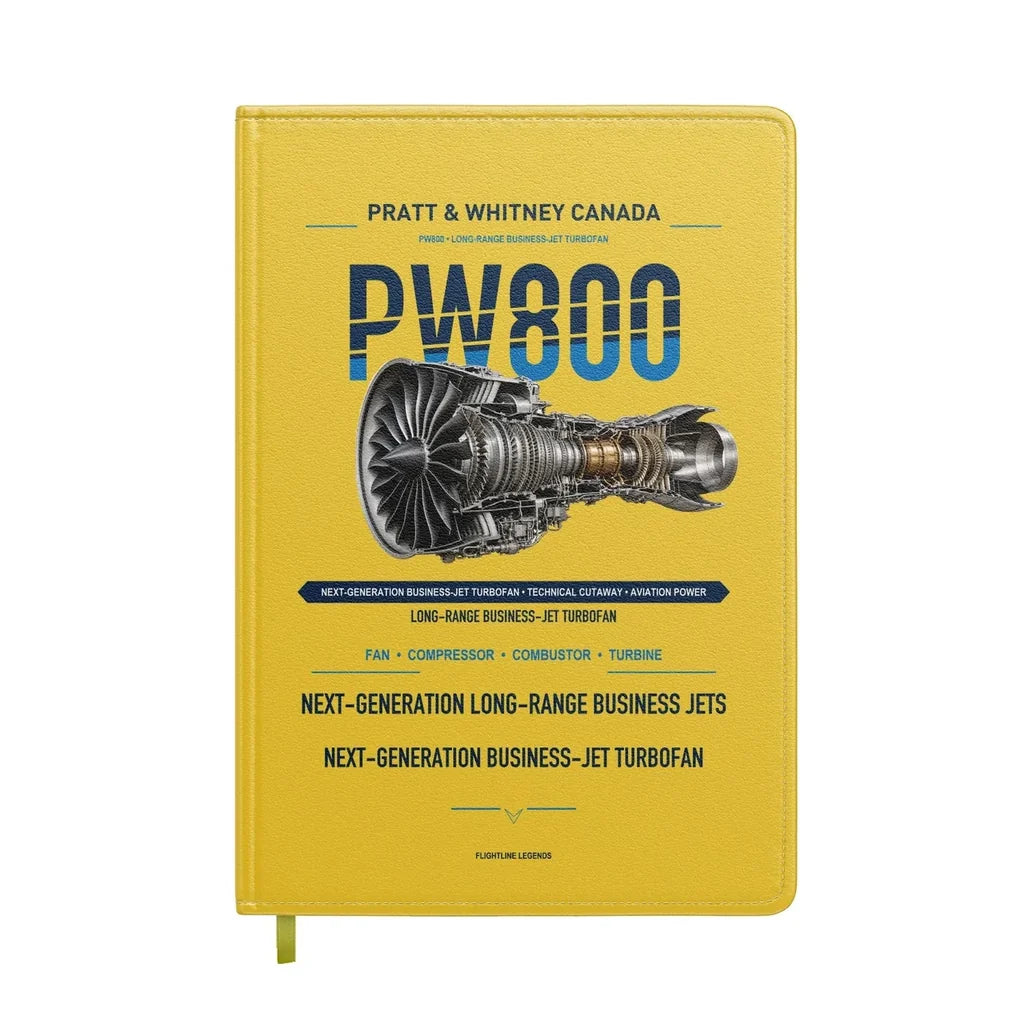 PW800 design on yellow notebook