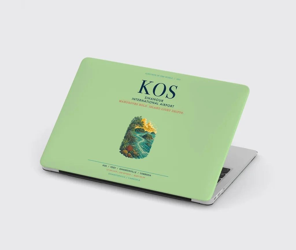 Sihanouk International Airport Sihanoukville (KOS) design on light green MacBook case