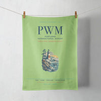 Thumbnail for Portland International Jetport (PWM) design on light green towel