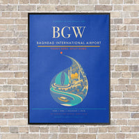 Thumbnail for Baghdad International Airport BGW - Canvas Framed - Blue